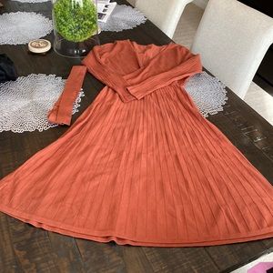 Amazon Women's Midi Dress in Rust Orange